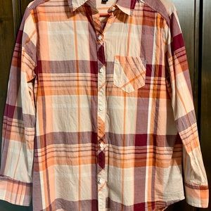 Plaid Button Down Womens Top